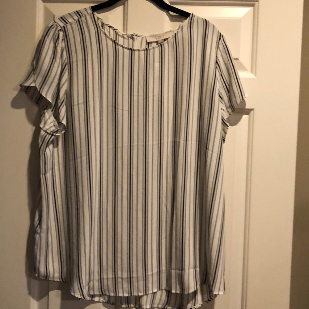 Loft black striped top